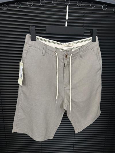 Linen Kumaş %100 Keten Şort - Yeşil