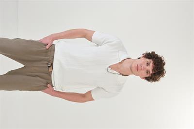 Links Örgü Triko Yakalı T-Shirt