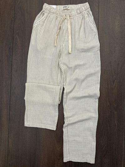 Lyros Çizgili Keten Pantolon