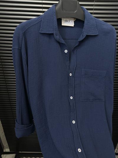 Mikonos Cep Detaylı Basic Müslin Gömlek