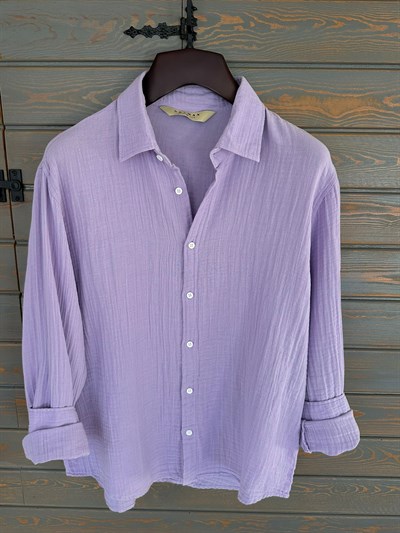 Mikonos Cep Detaylı Basic Müslin Gömlek