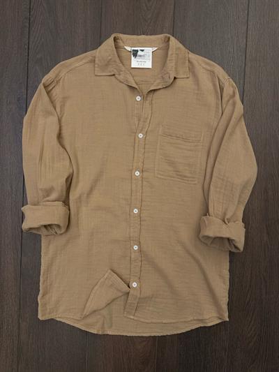 Mikonos Cep Detaylı Basic Müslin Gömlek