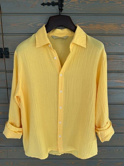 Mikonos Cep Detaylı Basic Müslin Gömlek