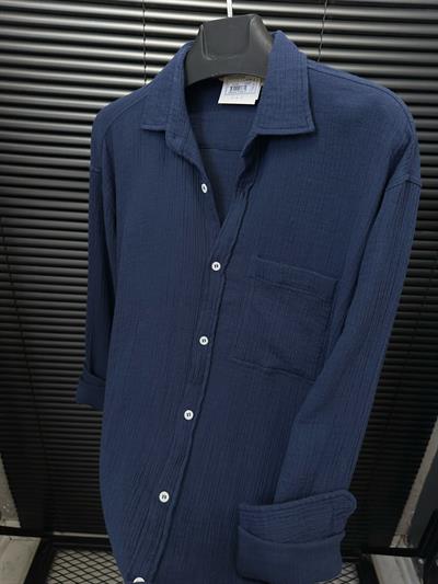 Mikonos Cep Detaylı Basic Müslin Gömlek