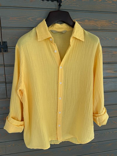 Mikonos Cep Detaylı Basic Müslin Gömlek