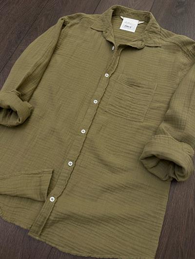 Mikonos Cep Detaylı Basic Müslin Gömlek