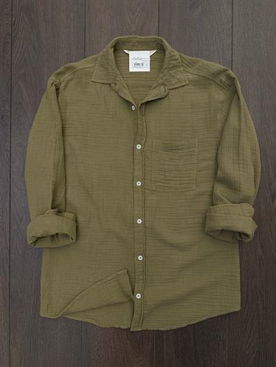 Mikonos Cep Detaylı Basic Müslin Gömlek