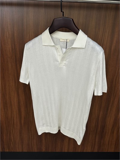 Nakış İşleme Detaylı Yakalı Triko T-Shirt