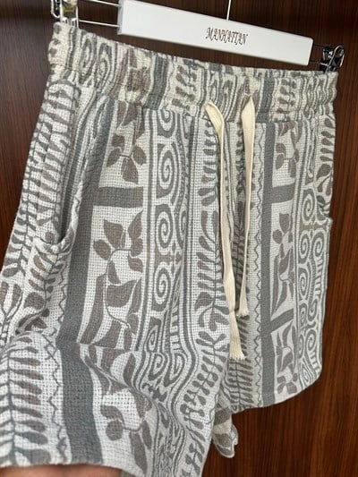 Nora Etnik Desenli Buldan Kafes Şort