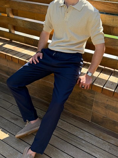 Örme Yakalı Triko T-Shirt