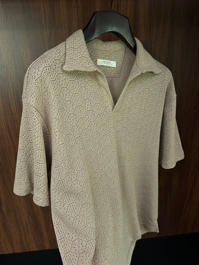 Örme Yakalı Triko T-Shirt