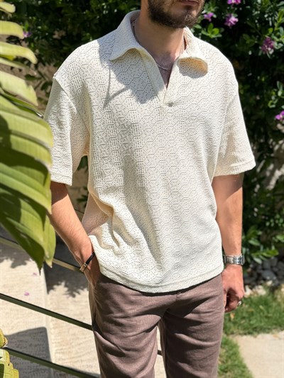 Örme Yakalı Triko T-Shirt