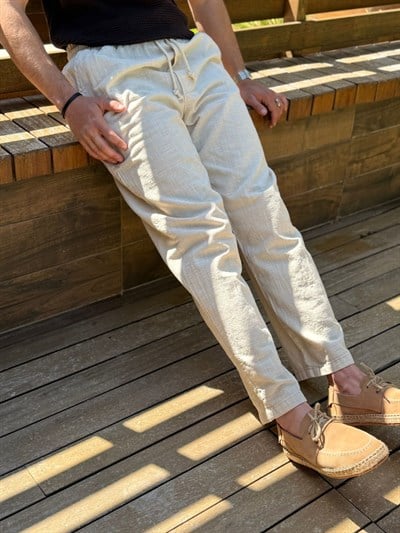 Pamuk Keten Baggy Pantolon