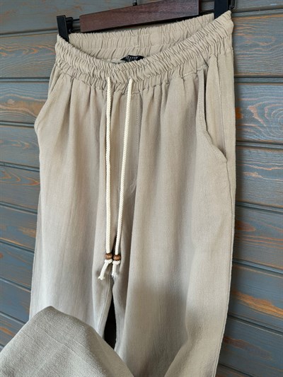 Pamuk Keten Baggy Pantolon
