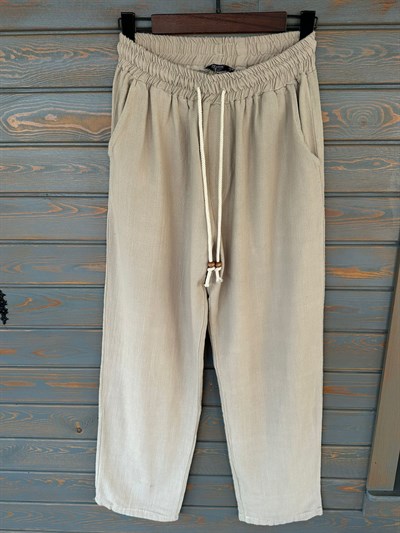 Pamuk Keten Baggy Pantolon