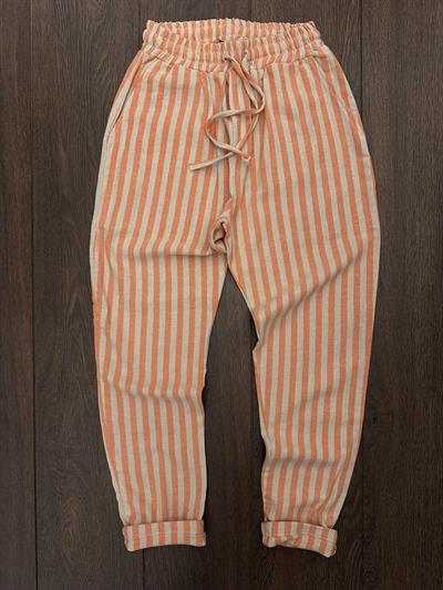 Ryan Çizgili Keten Pantolon