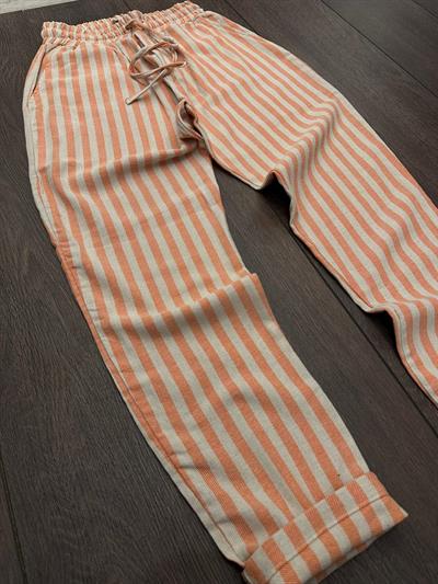 Ryan Çizgili Keten Pantolon