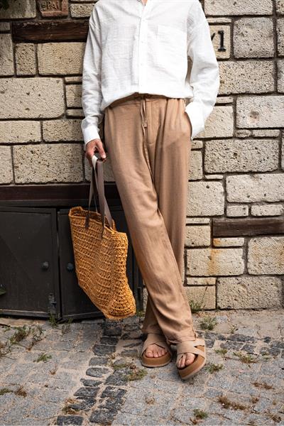 Santorino Taba Keten Pantolon