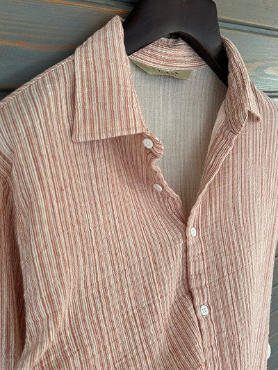 Tayland Müslin Çizgili Gömlek