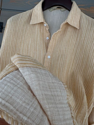 Tayland Müslin Çizgili Gömlek