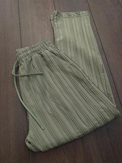 Tonaton Çizgili Baggy Jogger Pantolon - Çağla Yeşili