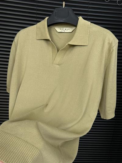 Triko Kumaş Yakalı T-Shirt