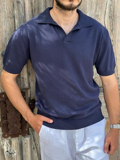 Triko Kumaş Yakalı T-Shirt