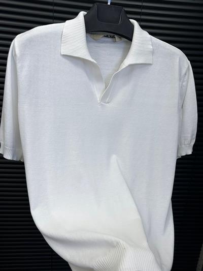 Triko Kumaş Yakalı T-Shirt