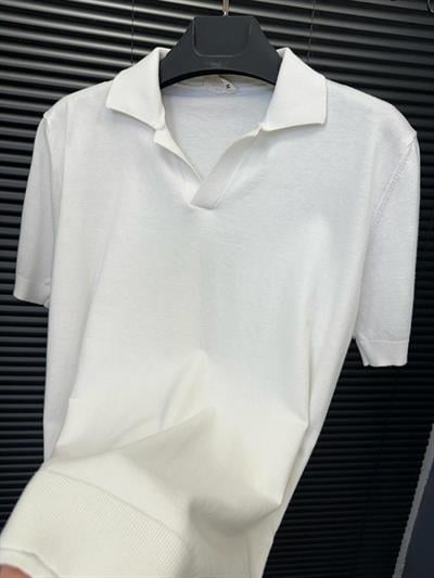 Triko Kumaş Yakalı T-Shirt