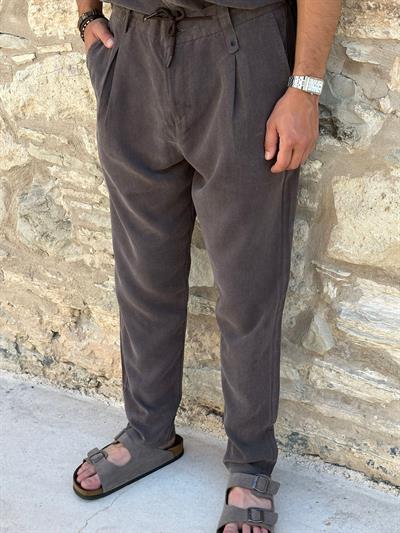 Yan Cepli Kordonlu Pantolon