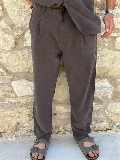Yan Cepli Kordonlu Pantolon