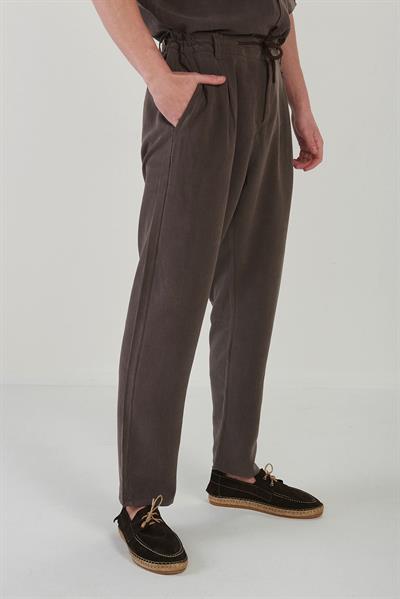 Yan Cepli Kordonlu Pantolon