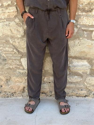 Yan Cepli Kordonlu Pantolon