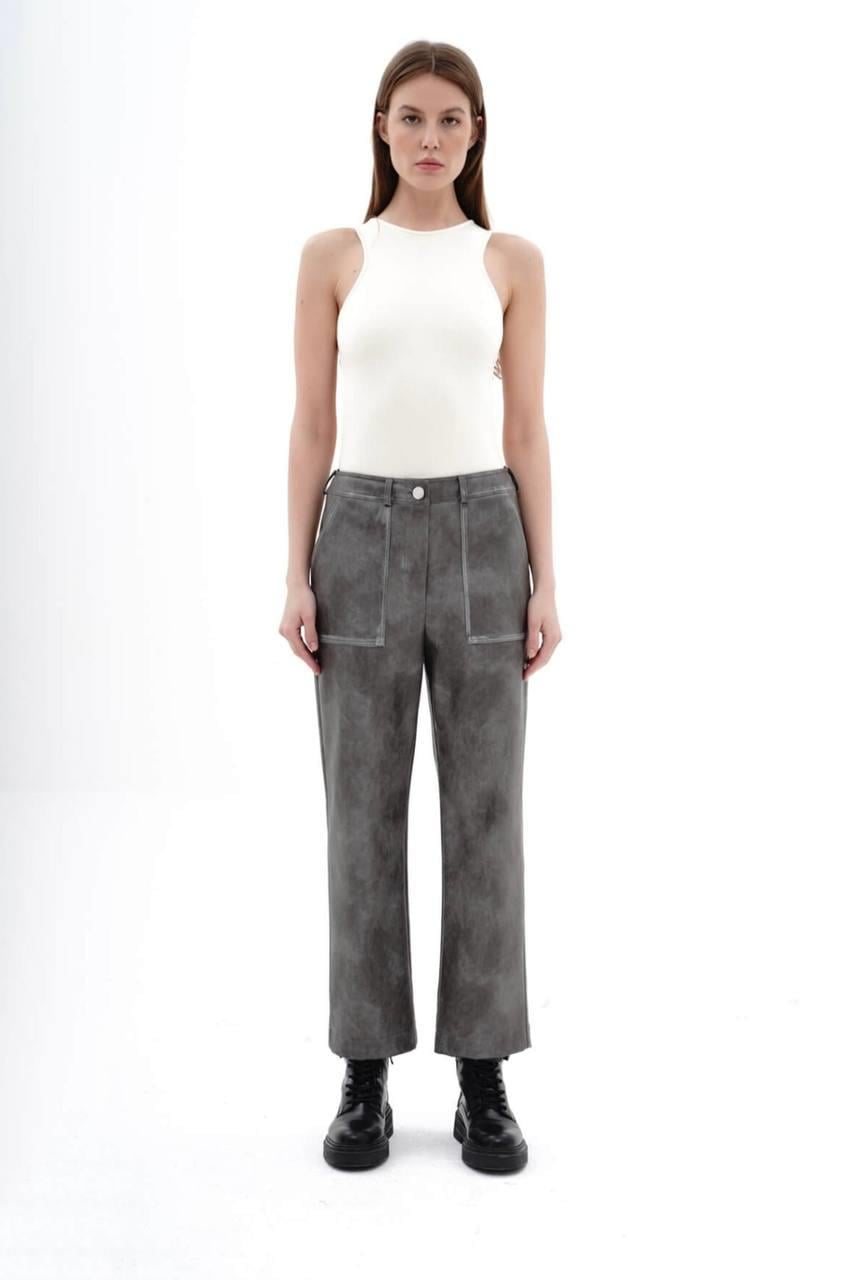 Deri pantolon - antrasit