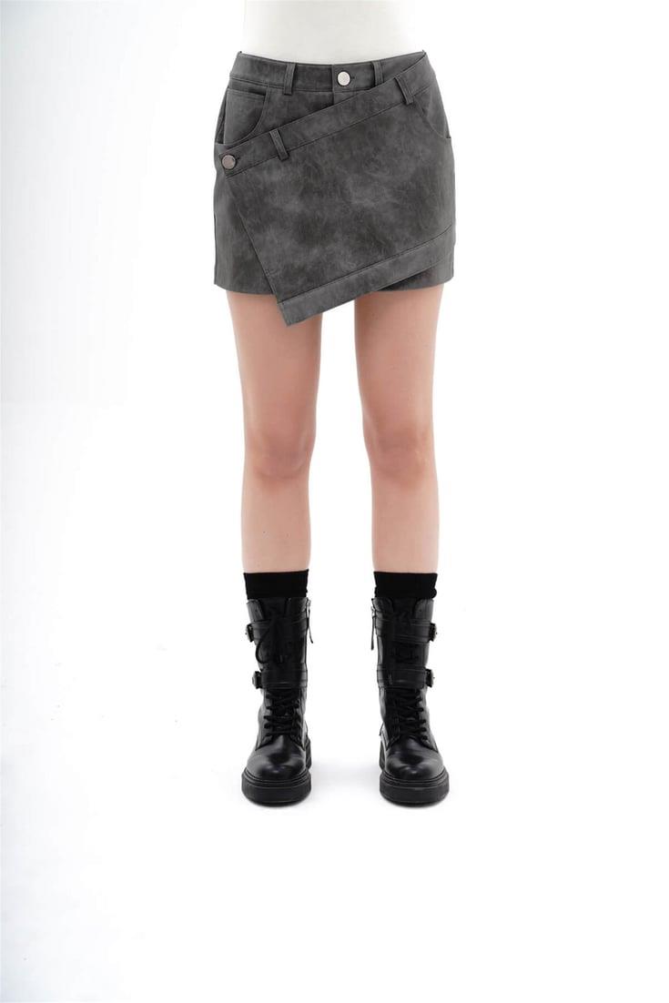 DERİ ŞORT ETEK 