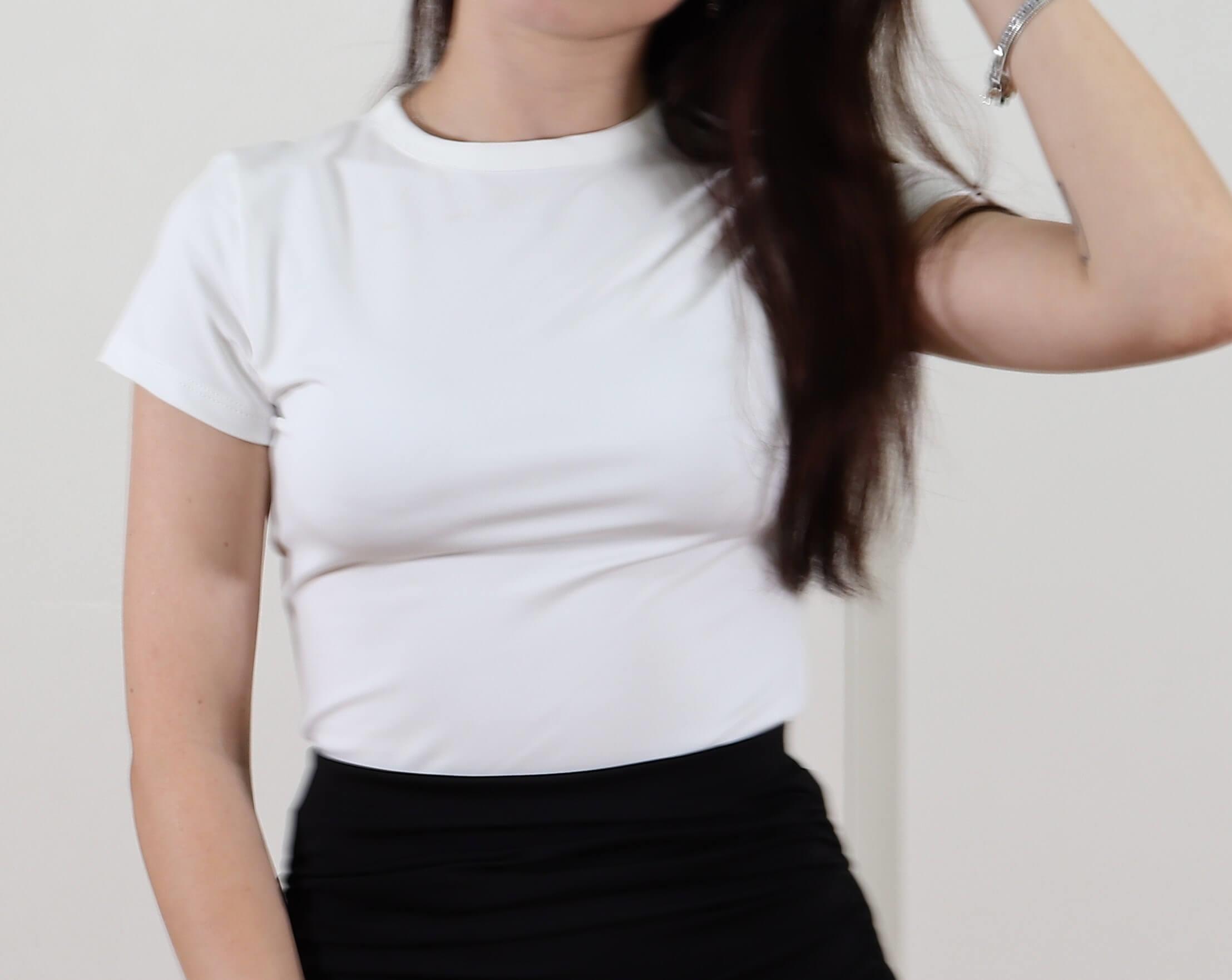 KISA KOL YUVARLAK YAKA CROP