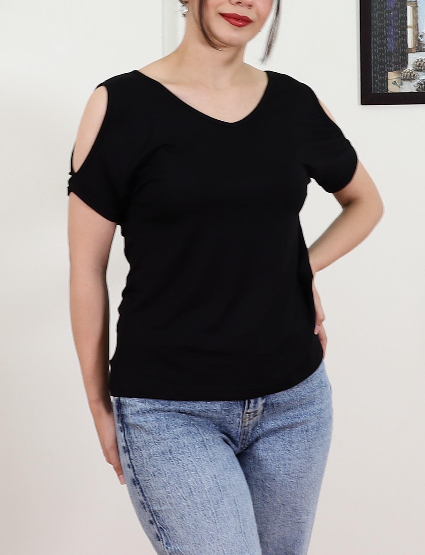 OMUZ DEKOLTELİ BLUZ