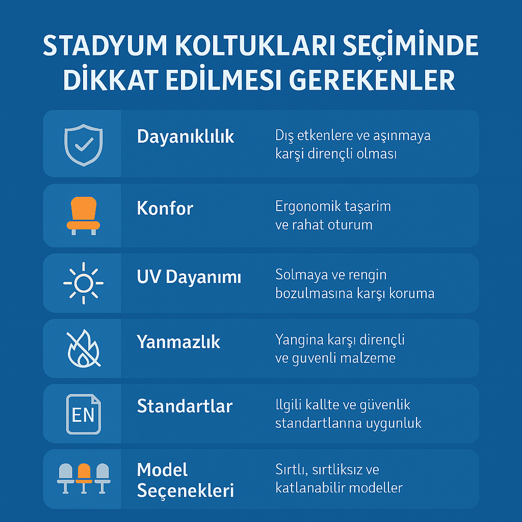 Stadyum Koltukları Seçiminde Dikkat Edilmesi Gerekenler