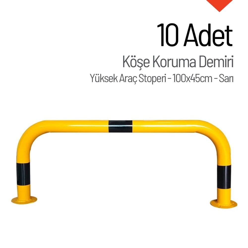 10lu Köşe Koruma Demiri Seti - Yüksek Araç Stoperi 100x45cm