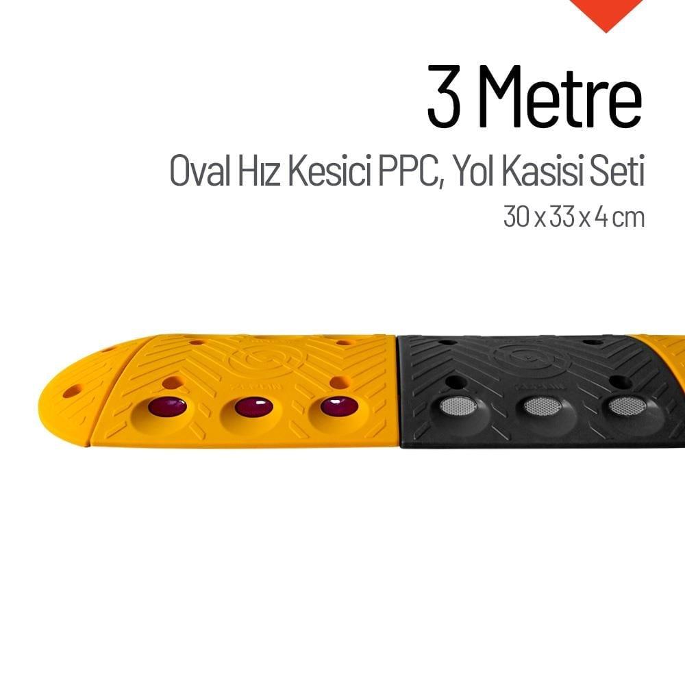 3 Metre Oval Hız Kesici Set | Modüler Yol Kasisi