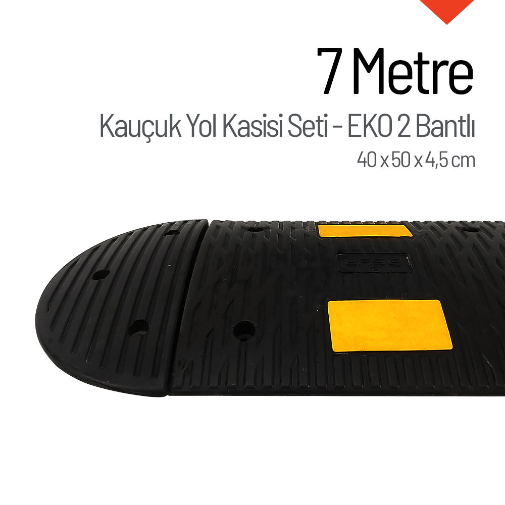 7 Metre Kauçuk Hız Kesici Set | 2 Bantlı Yol Kasisi Uygulaması