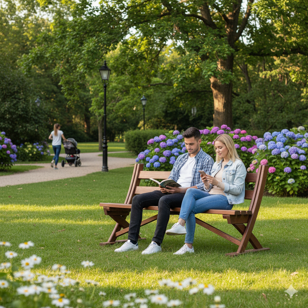 Ahşap Bahçe Bankı, Oturma Bankı 160 cm