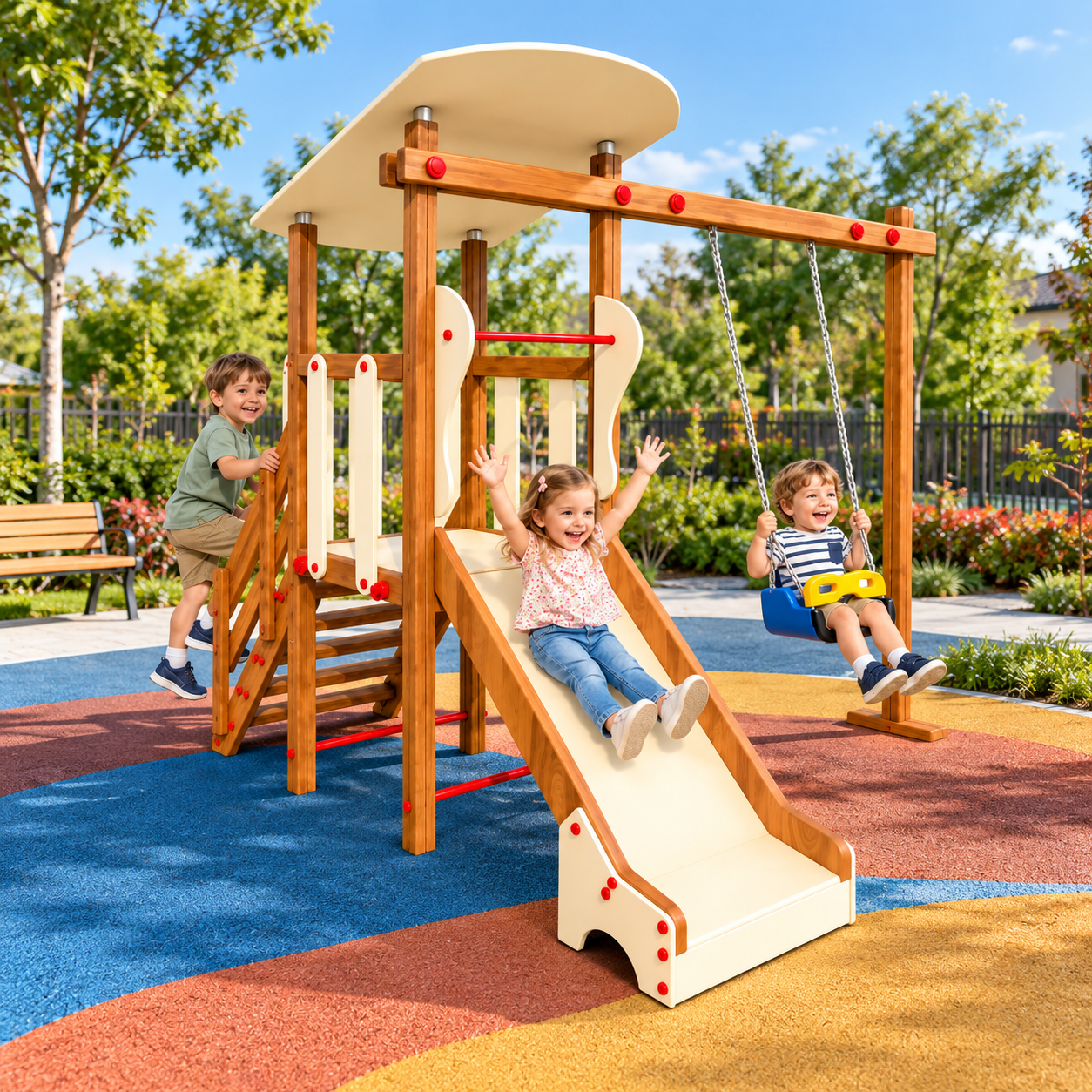 Wooden Indoor Playground – IC01 | For Preschool Age Group
