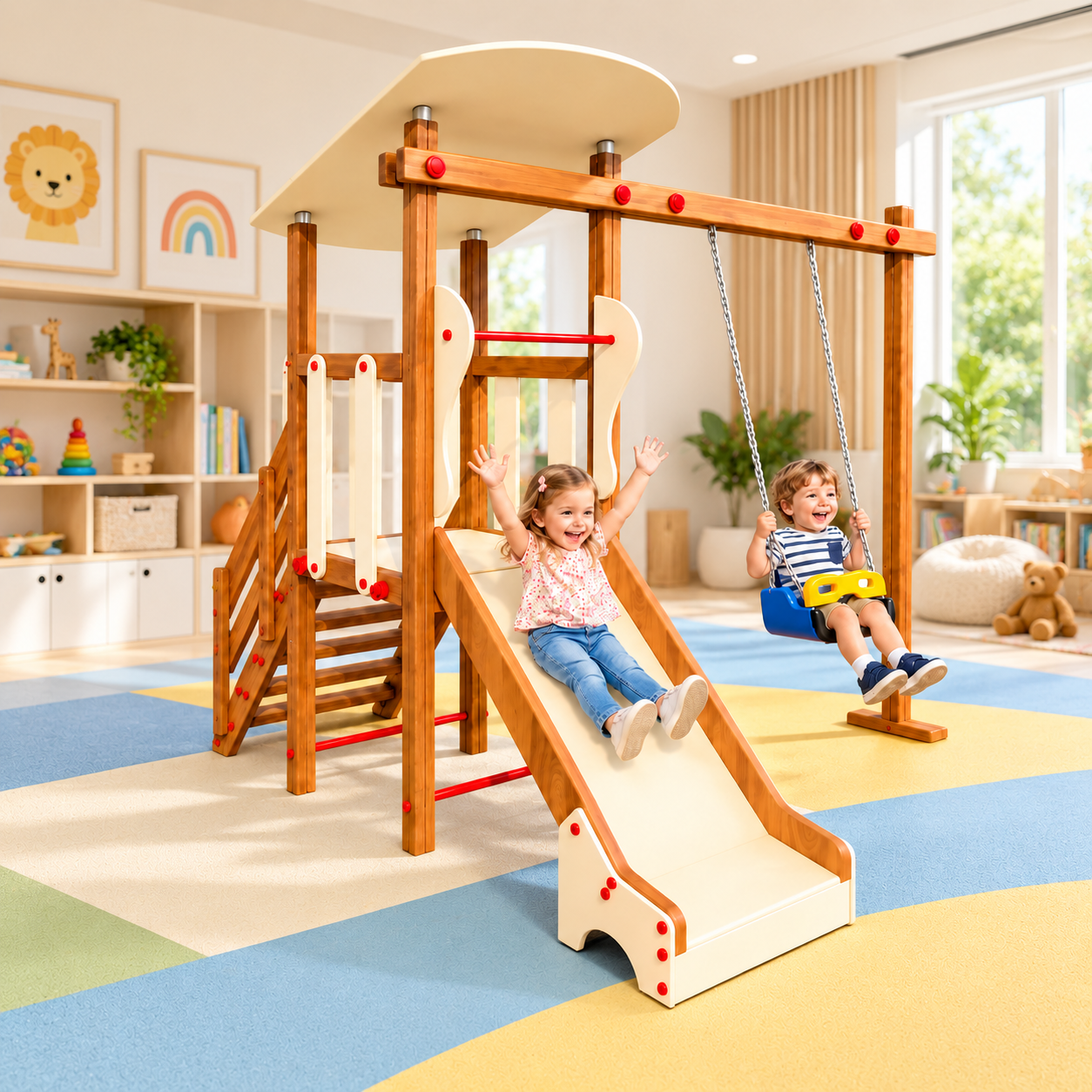 Wooden Indoor Playground – IC01 | For Preschool Age Group