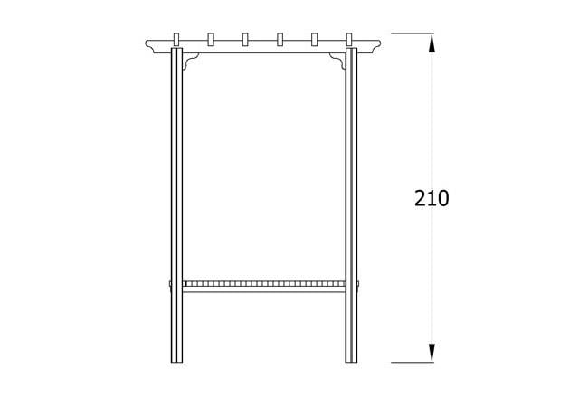 Ahşap Pergola 1.5x1.3m, Oturmalı Model Düz