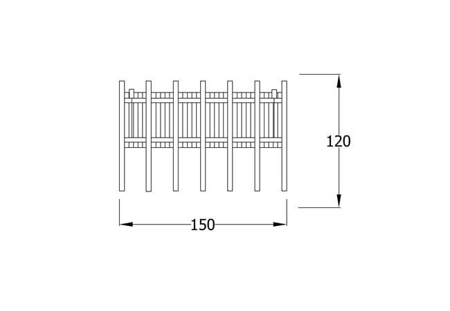 Ahşap Metal Pergola 1.5x1.2m, Düz Oturmalı Model