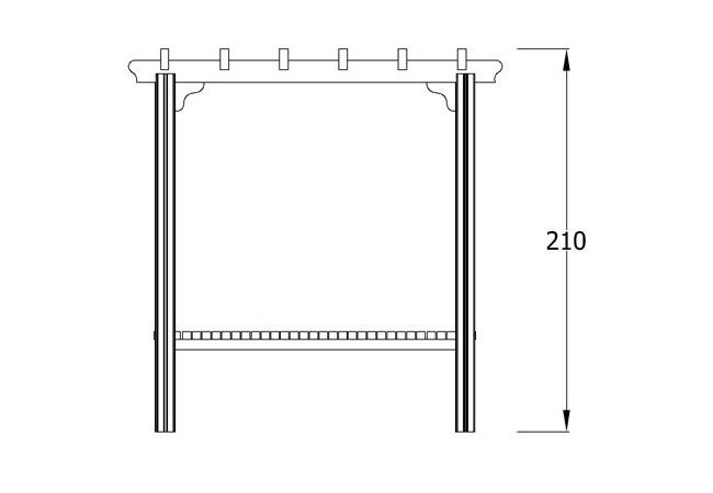 Ahşap Pergola  2x1.3m, Düz Oturmalı Model