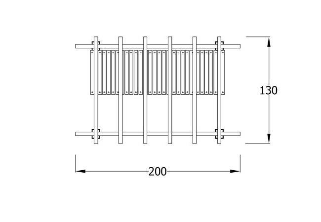 Ahşap Pergola  2x1.3m, Düz Oturmalı Model