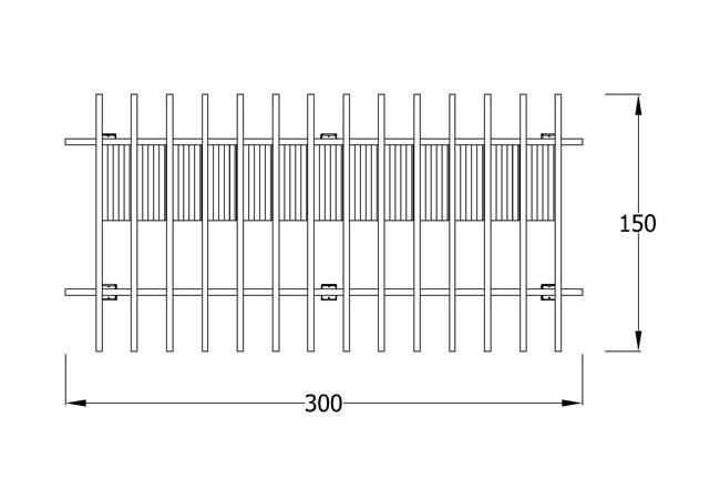 Ahşap Pergola 3x1.5m, Oturmalı Model 