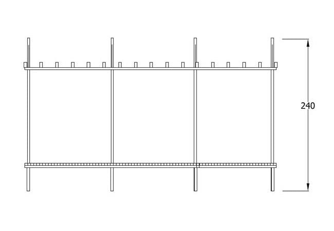 Ahşap Metal Pergola 4x1.2m, Oturmalı Düz Model